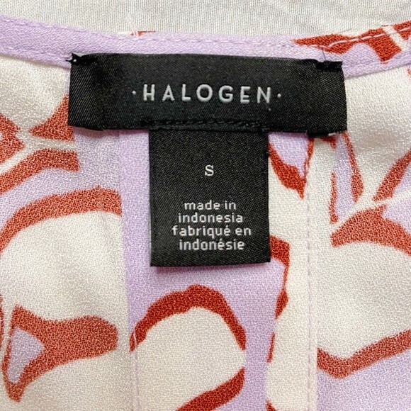 Halogen Lavendar Cap Sleeve Blouse Faux Button Back Square Neck Size S - Picture 4 of 7